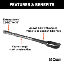 Load image into Gallery viewer, CURT 18016 22-1/2" to 31" Adjustable Bike Adapter Beam for Angled Frames