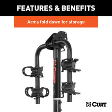 Load image into Gallery viewer, CURT 18021 Hitch-Mounted Bike Rack (2 Bikes, 1-1/4" or 2" Shank)
