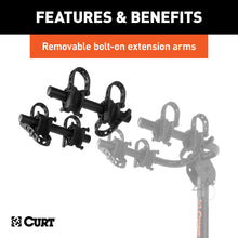 Load image into Gallery viewer, CURT 18030 Extendable Hitch-Mounted Bike Rack (2 or 4 Bikes, 1-1/4" or 2" Shank)