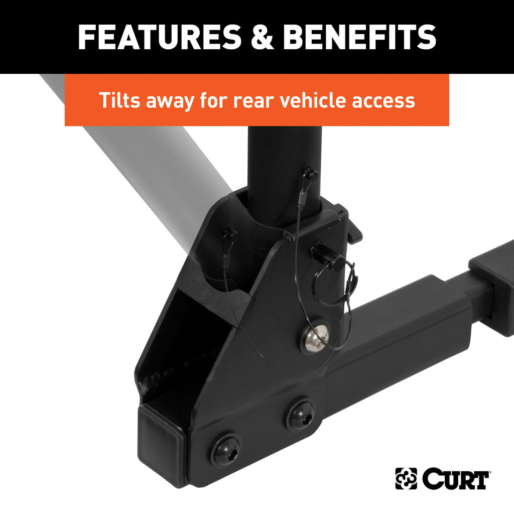 CURT 18030 Extendable Hitch-Mounted Bike Rack (2 or 4 Bikes, 1-1/4" or 2" Shank)