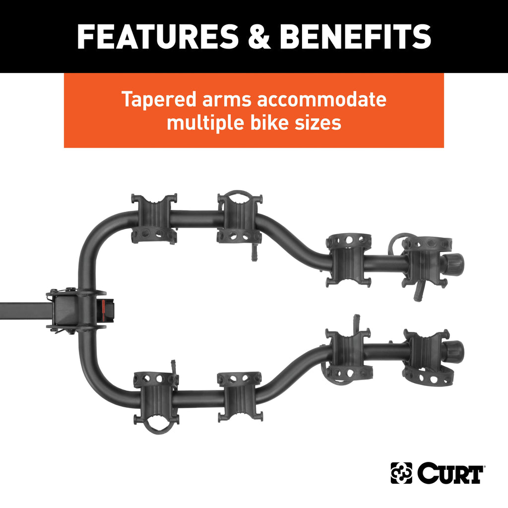 CURT 18064 Premium Hitch-Mounted Bike Rack (4 Bikes, 2" Shank)