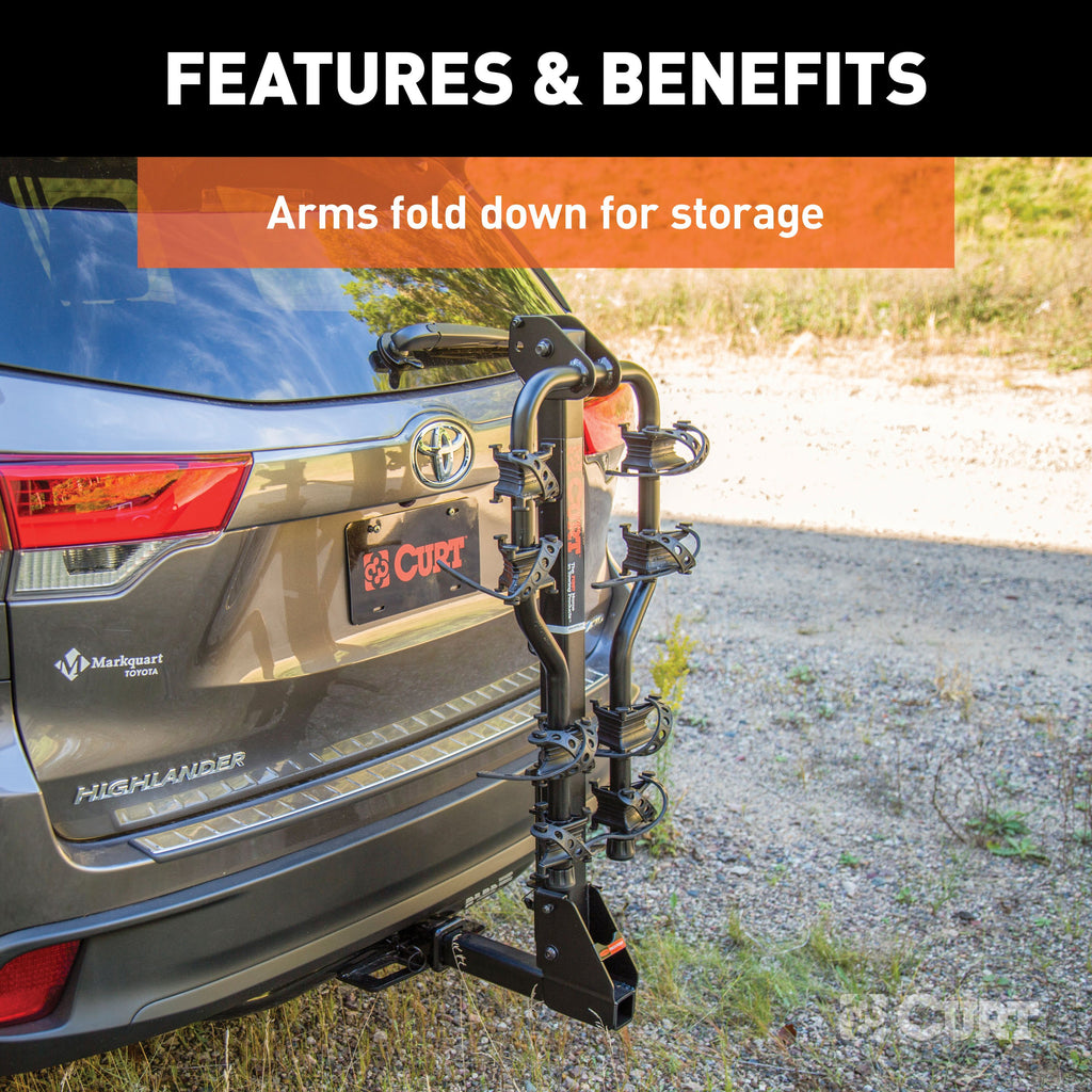 CURT 18064 Premium Hitch-Mounted Bike Rack (4 Bikes, 2" Shank)
