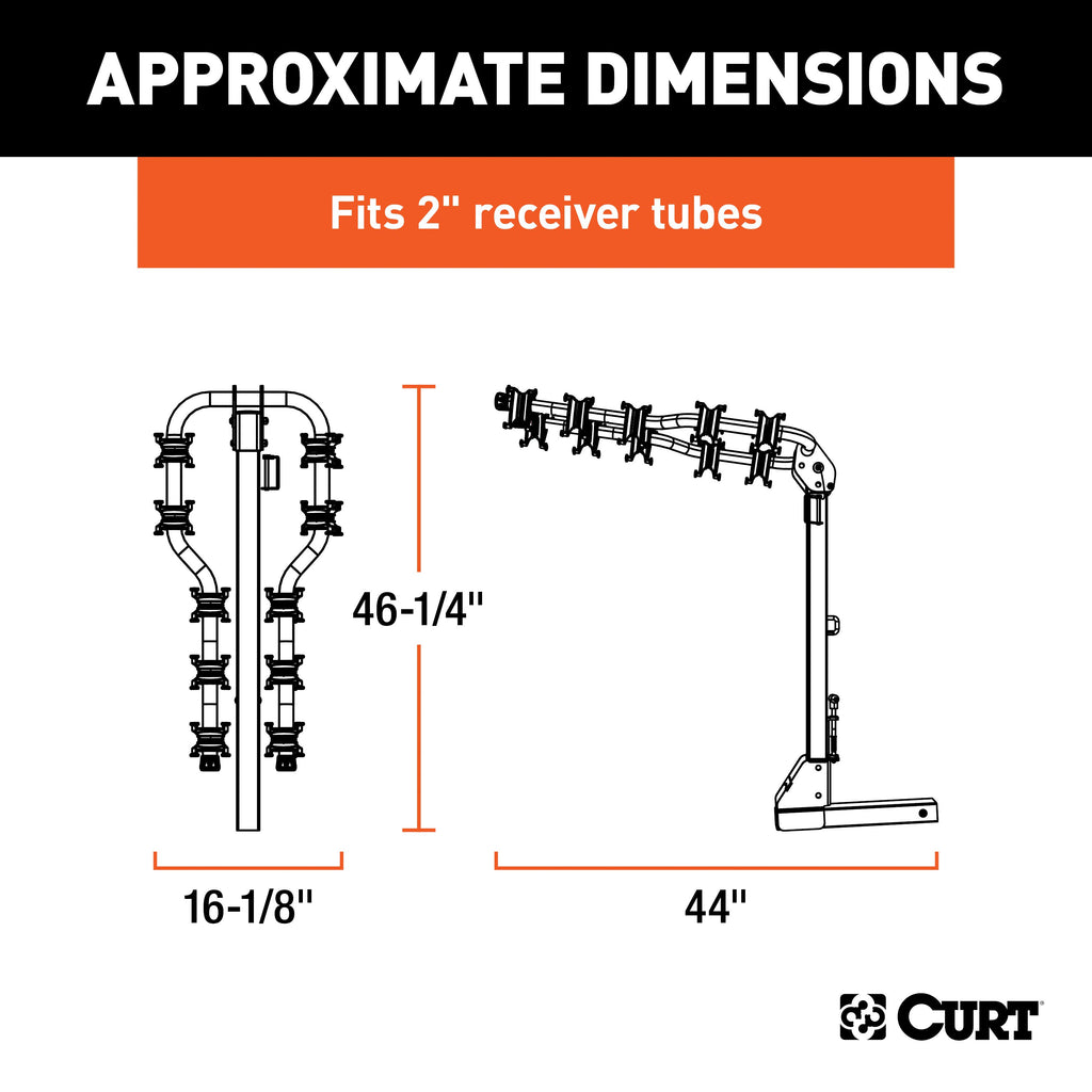 CURT 18065 Premium Hitch-Mounted Bike Rack (5 Bikes, 2" Shank)