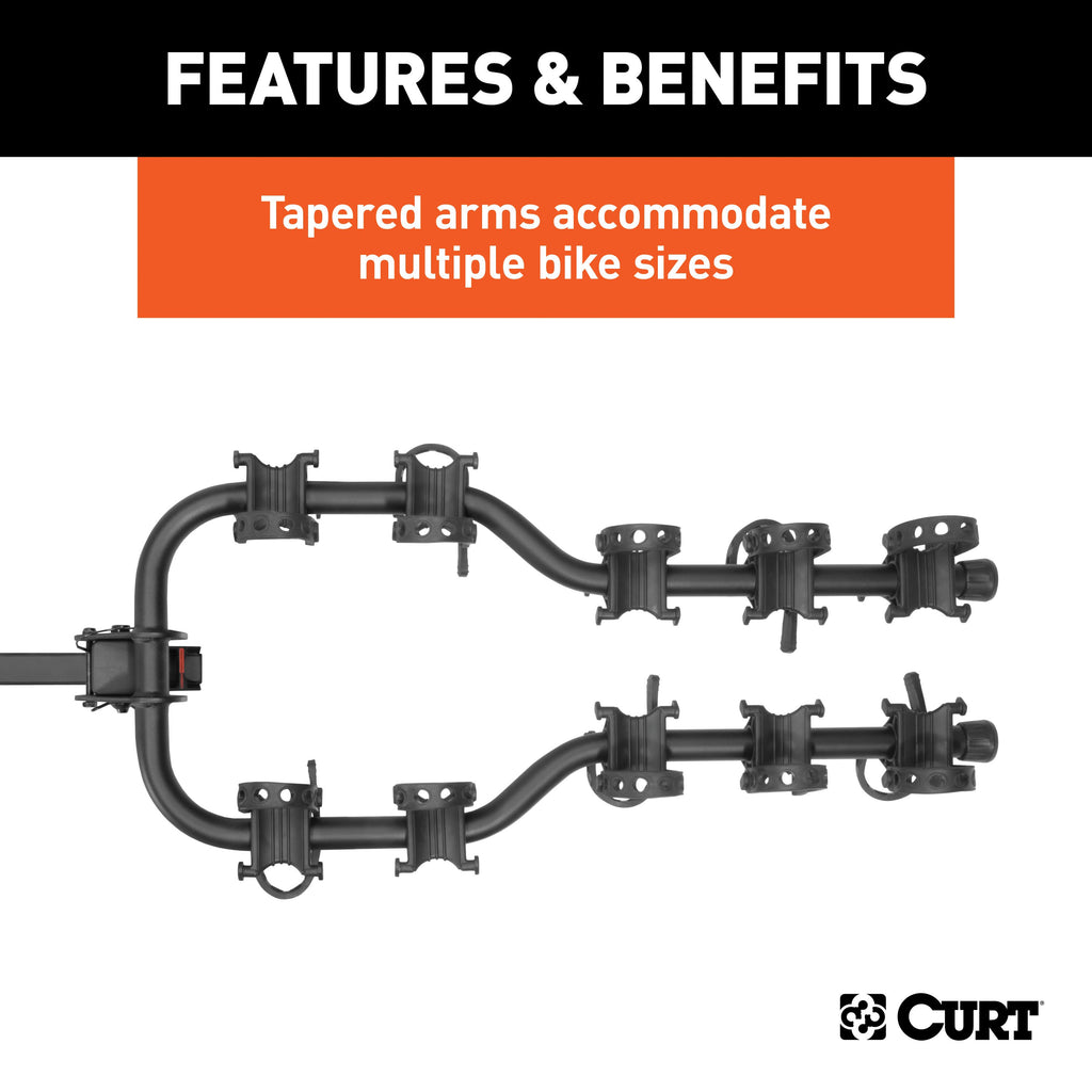 CURT 18065 Premium Hitch-Mounted Bike Rack (5 Bikes, 2" Shank)