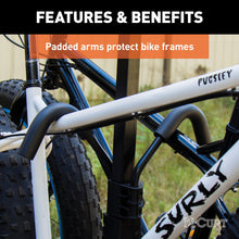 Load image into Gallery viewer, CURT 18085 Tray-Style Hitch-Mounted Bike Rack (2 Bikes, 1-1/4" or 2" Shank)