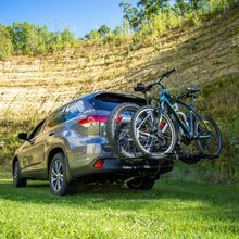 Load image into Gallery viewer, CURT 18085 Tray-Style Hitch-Mounted Bike Rack (2 Bikes, 1-1/4" or 2" Shank)