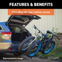Load image into Gallery viewer, CURT 18087 Tray-Style Hitch-Mounted Bike Rack (4 Bikes, 2" Shank)