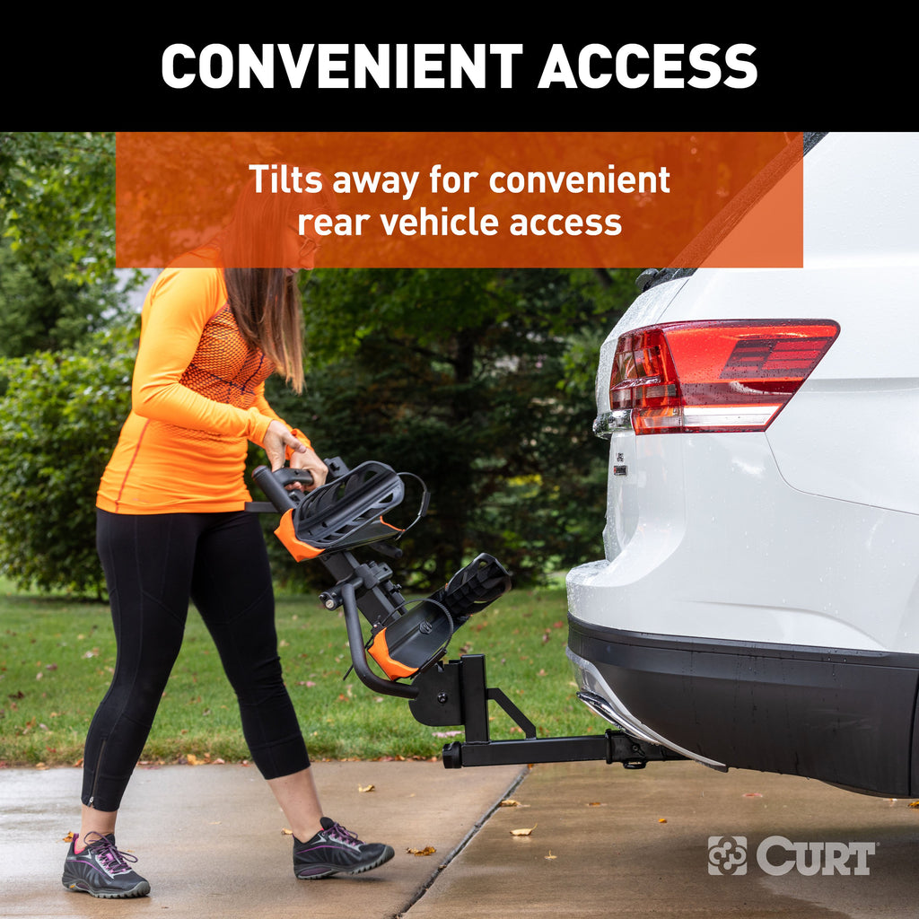 CURT 18088 Aluminum Tray-Style Hitch-Mounted Bike Rack (2 Bikes, 2" Shank)
