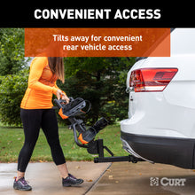 Load image into Gallery viewer, CURT 18088 Aluminum Tray-Style Hitch-Mounted Bike Rack (2 Bikes, 2" Shank)