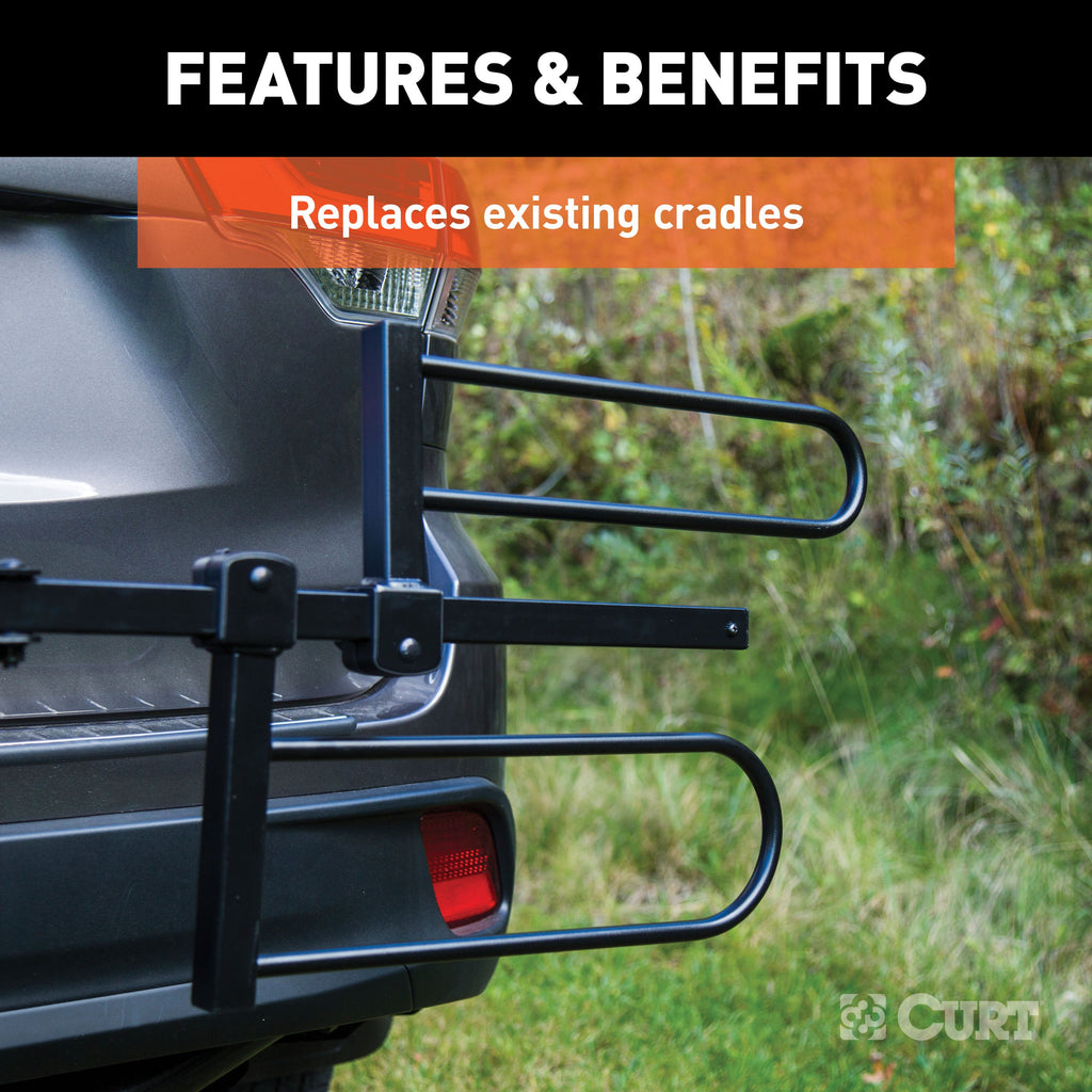CURT 18091 Tray-Style Bike Rack Cradles for Fat Tires (4-7/8" ID, 2-Pack)