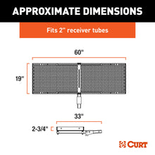 Load image into Gallery viewer, CURT 18100 60" x 20" Aluminum Tray Cargo Carrier (Folding 2" Shank, 500 lbs.)