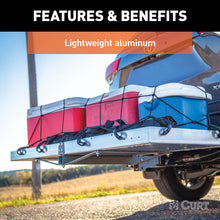 Load image into Gallery viewer, CURT 18100 60" x 20" Aluminum Tray Cargo Carrier (Folding 2" Shank, 500 lbs.)