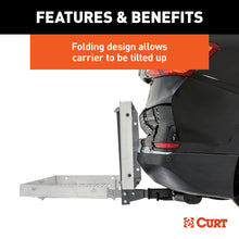 Load image into Gallery viewer, CURT 18100 60" x 20" Aluminum Tray Cargo Carrier (Folding 2" Shank, 500 lbs.)