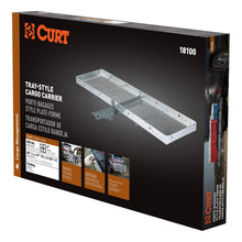 Load image into Gallery viewer, CURT 18100 60" x 20" Aluminum Tray Cargo Carrier (Folding 2" Shank, 500 lbs.)