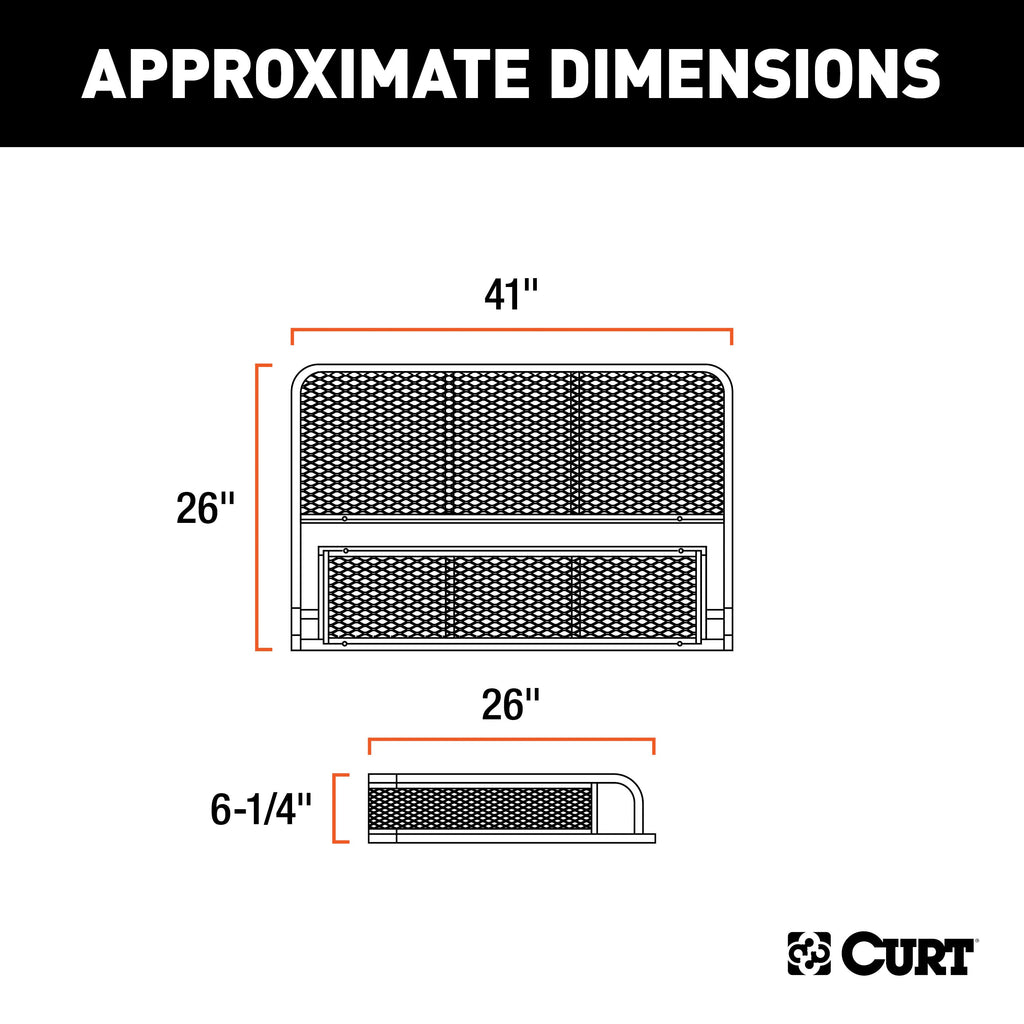 CURT 18101 41" x 26" Black Steel Universal ATV Cargo Carrier