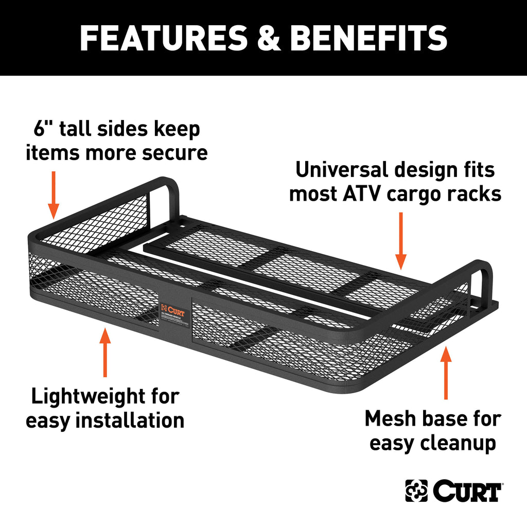 CURT 18101 41" x 26" Black Steel Universal ATV Cargo Carrier