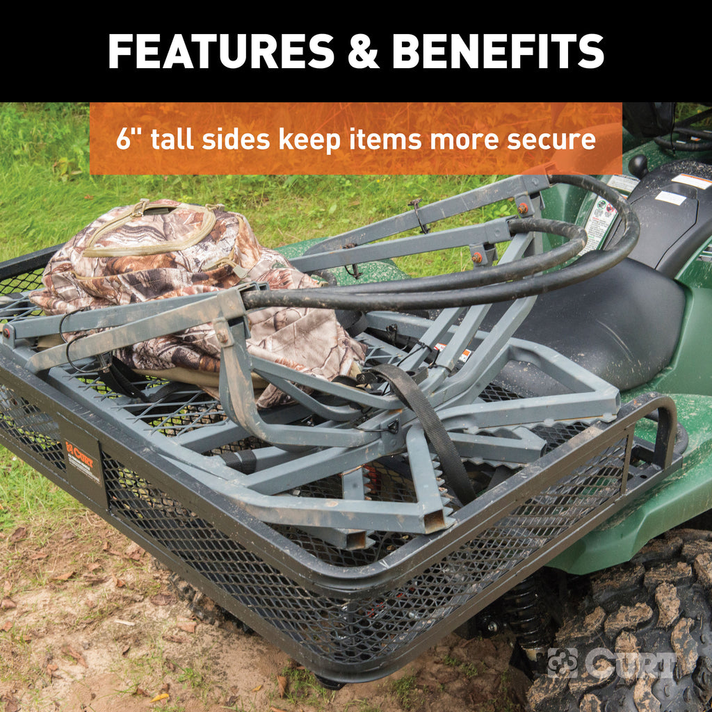 CURT 18101 41" x 26" Black Steel Universal ATV Cargo Carrier