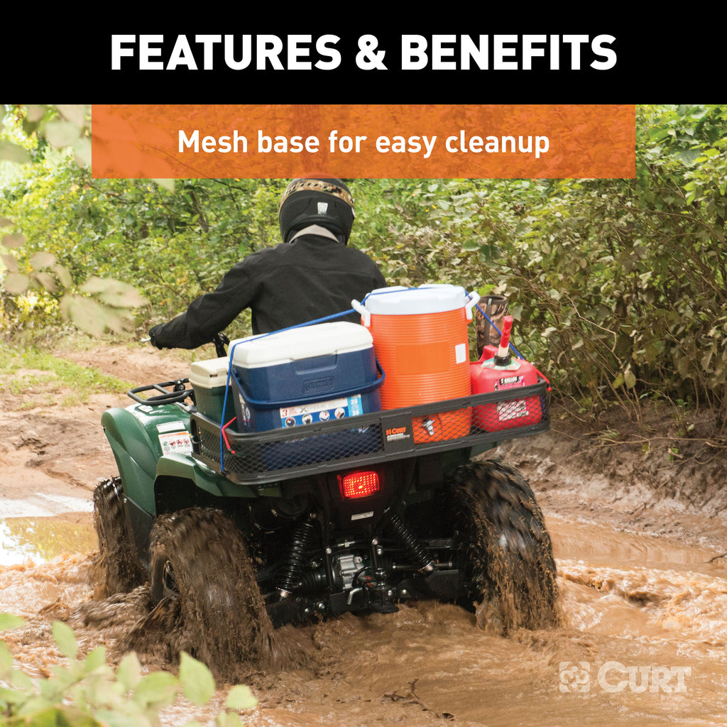 CURT 18101 41" x 26" Black Steel Universal ATV Cargo Carrier
