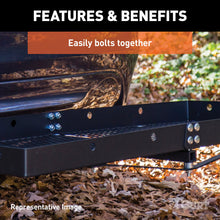 Load image into Gallery viewer, CURT 18109 60" x 20" Black Steel Tray Cargo Carrier (Folding 2" Shank, 500 lbs.)