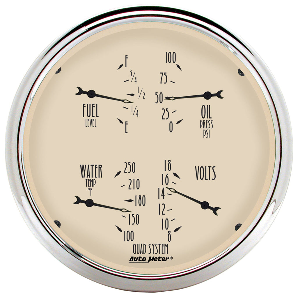 AutoMeter 1810 GAUGE, QUAD, 5", 240OE-33OF, ELEC, ANTIQUE BEIGE