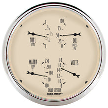 Load image into Gallery viewer, AutoMeter 1810 GAUGE, QUAD, 5", 240OE-33OF, ELEC, ANTIQUE BEIGE