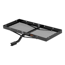 Load image into Gallery viewer, CURT 18110 48" x 20" Black Steel Tray Cargo Carrier (1-1/4", 2" Adapter, 300 lbs.)