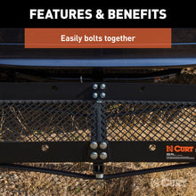 Load image into Gallery viewer, CURT 18110 48" x 20" Black Steel Tray Cargo Carrier (1-1/4", 2" Adapter, 300 lbs.)