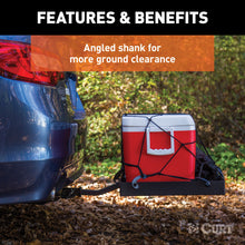 Load image into Gallery viewer, CURT 18110 48" x 20" Black Steel Tray Cargo Carrier (1-1/4", 2" Adapter, 300 lbs.)