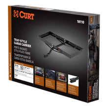 Load image into Gallery viewer, CURT 18110 48" x 20" Black Steel Tray Cargo Carrier (1-1/4", 2" Adapter, 300 lbs.)