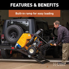 Load image into Gallery viewer, CURT 18112 50" x 30" Black Aluminum Hitch Cargo Carrier with Ramp (Folding 2" Shank)