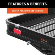 Load image into Gallery viewer, CURT 18112 50" x 30" Black Aluminum Hitch Cargo Carrier with Ramp (Folding 2" Shank)