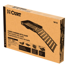 Load image into Gallery viewer, CURT 18112 50" x 30" Black Aluminum Hitch Cargo Carrier with Ramp (Folding 2" Shank)