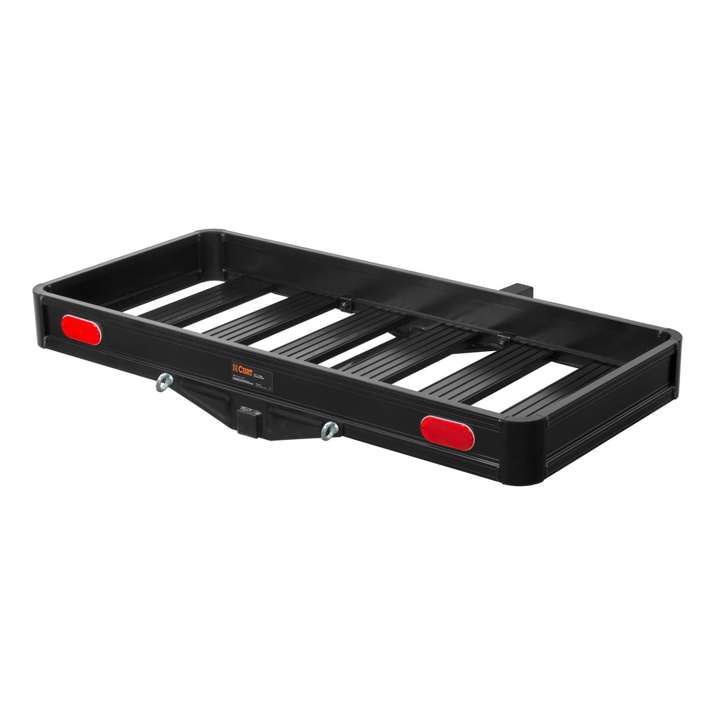 CURT 18113 49" x 22" Black Aluminum Basket Cargo Carrier (Fixed 2" Shank, 500 lbs.)