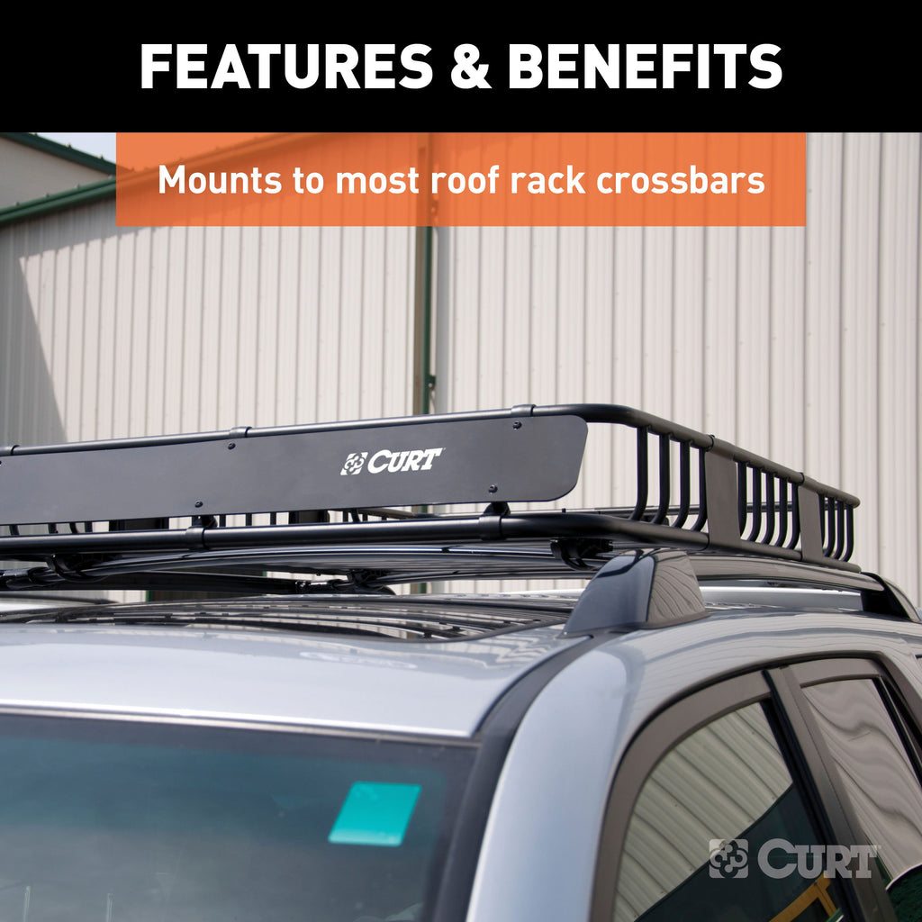 CURT 18117 21" x 37" Black Steel Roof Rack Cargo Carrier Extension