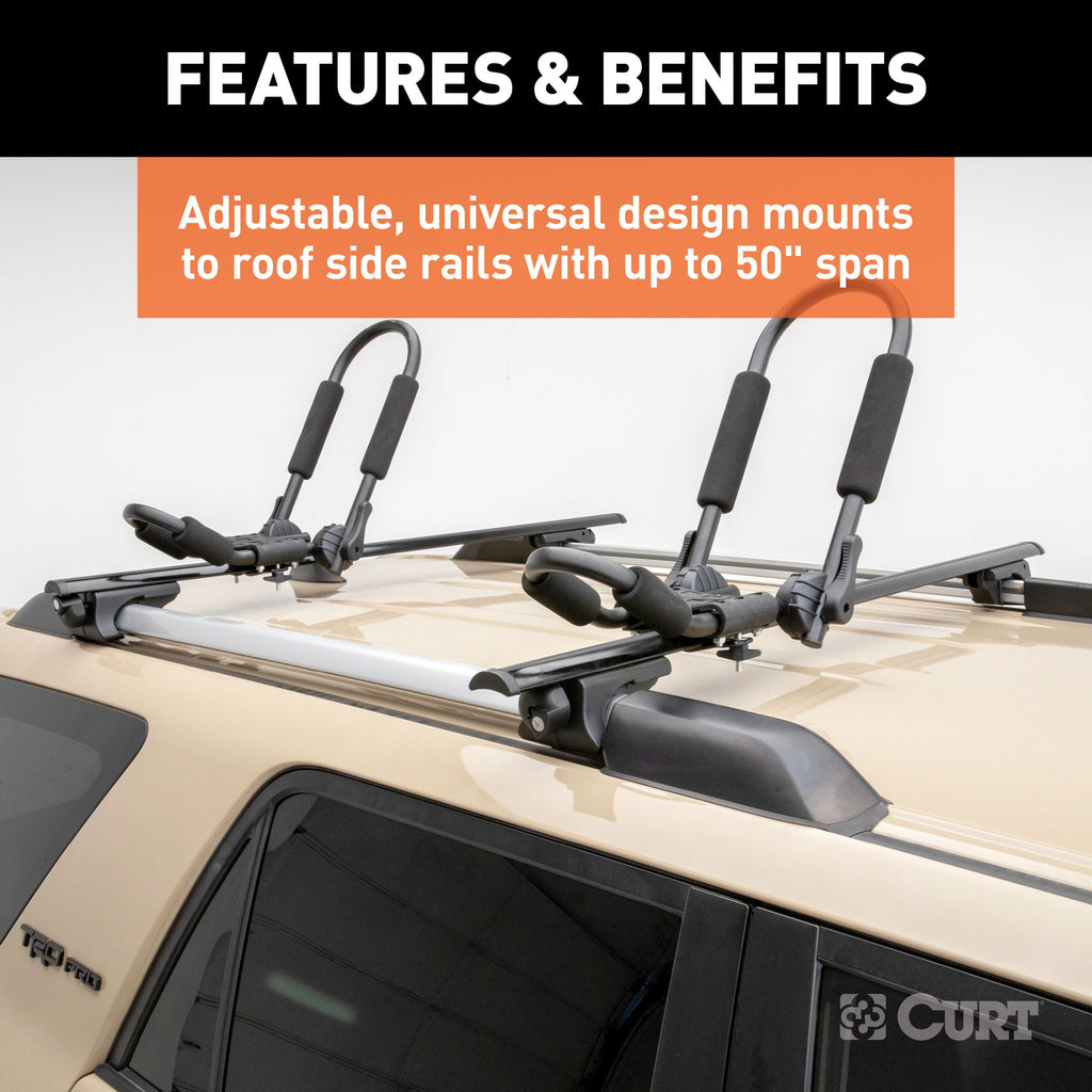 CURT 18118 53-3/8" Aluminum Universal Roof Rack Crossbars