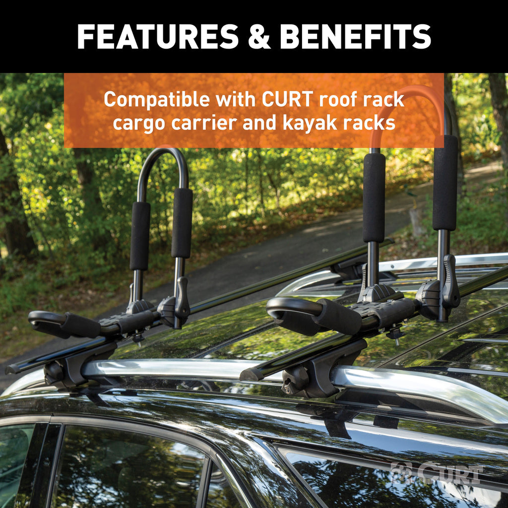 CURT 18118 53-3/8" Aluminum Universal Roof Rack Crossbars