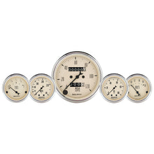 Load image into Gallery viewer, AutoMeter 1811 GAUGE KIT, 5 PC., 3 1/8" &amp; 2 1/16", MECH. SPEEDO., WTMP &amp; OILP, ANTQ BEIGE