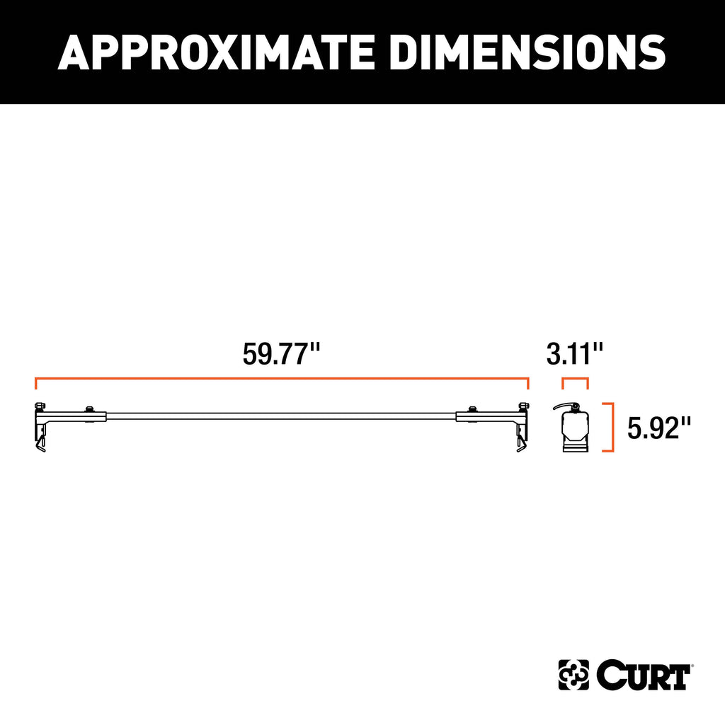 CURT 18122 Jeep Roof Rack Crossbars for Wrangler JL, Gladiator (2-Pack) for Select Jeep Gladiator, Jeep Wrangler