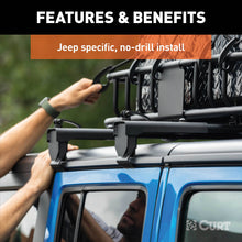 Load image into Gallery viewer, CURT 18122 Jeep Roof Rack Crossbars for Wrangler JL, Gladiator (2-Pack) for Select Jeep Gladiator, Jeep Wrangler