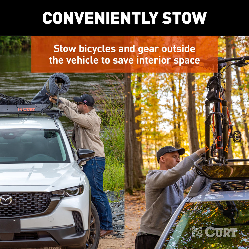 CURT 18123 44" x 35" Black Steel Roof Rack Cargo Carrier