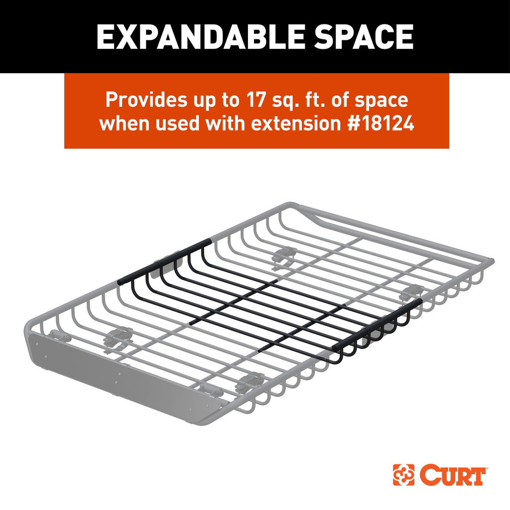 CURT 18123 44" x 35" Black Steel Roof Rack Cargo Carrier