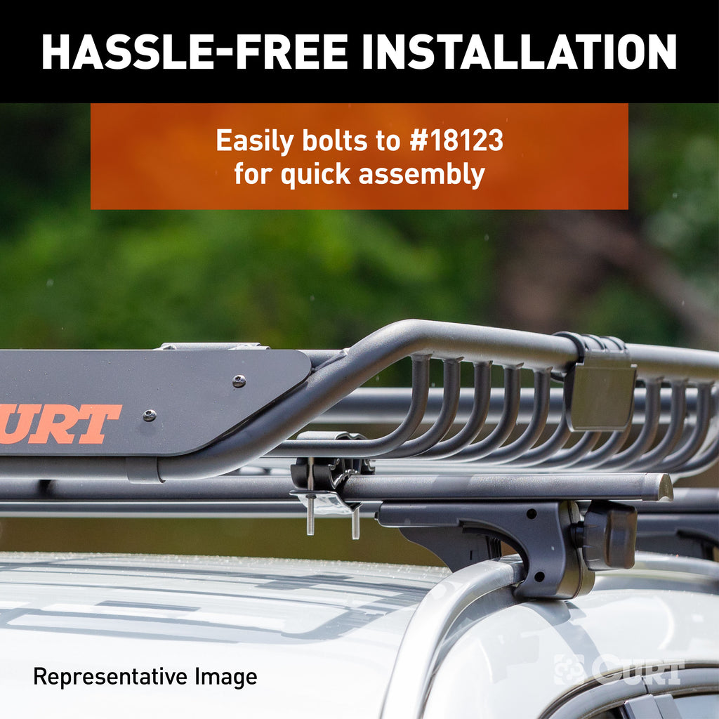 CURT 18124 6 sq. ft. Black Steel Roof Rack Cargo Carrier Extension