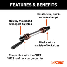 Load image into Gallery viewer, CURT 18125 Quick-release Bike Mount Accessory for CURT 18123 Roof Rack