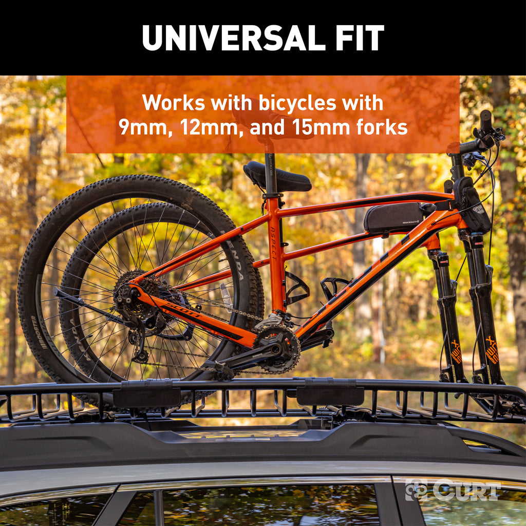 CURT 18125 Quick-release Bike Mount Accessory for CURT 18123 Roof Rack