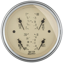 Load image into Gallery viewer, AutoMeter 1812 GAUGE, QUAD, 3 3/8", 240OE-33OF, ELEC, ANTIQUE BEIGE