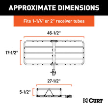 Load image into Gallery viewer, CURT 18145 48" x 20" Black Steel Basket Cargo Carrier (1-1/4", 2" Adapter, 500 lbs.)