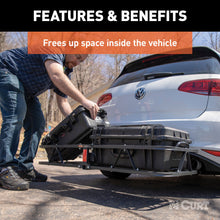 Load image into Gallery viewer, CURT 18145 48" x 20" Black Steel Basket Cargo Carrier (1-1/4", 2" Adapter, 500 lbs.)
