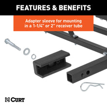 Load image into Gallery viewer, CURT 18145 48" x 20" Black Steel Basket Cargo Carrier (1-1/4", 2" Adapter, 500 lbs.)