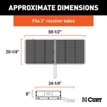 Load image into Gallery viewer, CURT 18150 60" x 20" Black Steel Basket Cargo Carrier (Fixed 2" Shank, 500 lbs.)