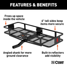 Load image into Gallery viewer, CURT 18150 60" x 20" Black Steel Basket Cargo Carrier (Fixed 2" Shank, 500 lbs.)